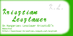 krisztian leszlauer business card